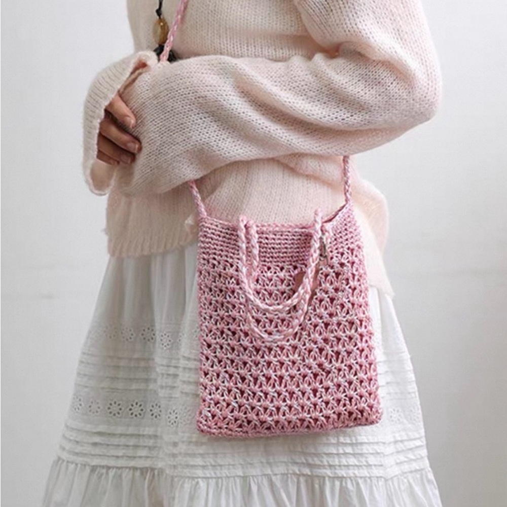 Handwoven Silver Thread Mini Tote & Shoulder Bag | Trendy | New